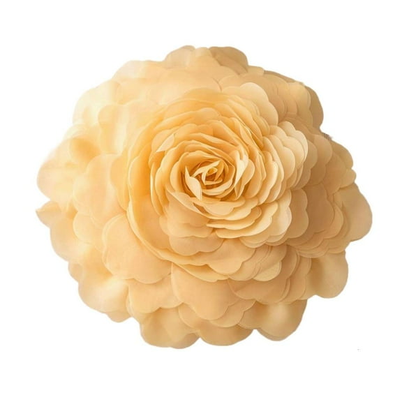 YIEMEEN Luxurious 3D Rose Flower Round Throw Pillows Case Handmade Cushions for Sofa Bed Living