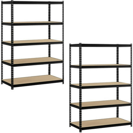 Edsal 48"W x 24"D x 72"H 5-Shelf Steel Shelving Value Bundle (Set of 2)