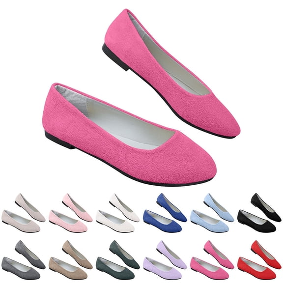 AUDeals Women's Block Heel Pumps, Pointed Toe Dress Shoes with Portable Comfort for Office, Party and Daily Wear (Hot Pink, 7)