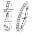 thumbnail image 3 of Half Eternity Moissanite Wedding Band 925 Sterling Silver D Color VVSI Clarity Simulated Diamond Rings Wedding Anniversary Stackable Ring for Women, 3 of 5