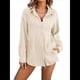 thumbnail image 2 of Camisas de Mujer con Botones, Camisa de Vestir de Larga, Blusa de Trabajo con Cuello Texturizado, Blusas Casuales Elegantes. Albaricoque L, 2 of 9