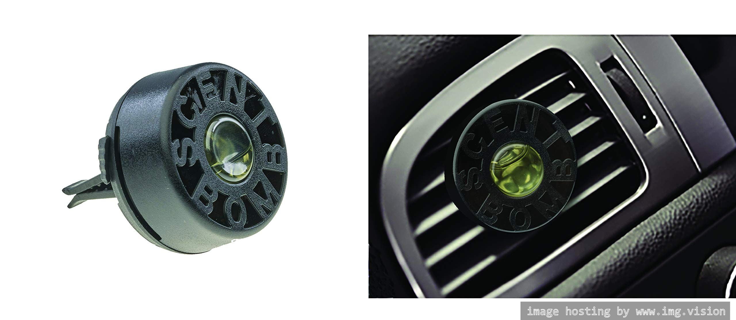(2 pack) Scent Bomb Black Bomb Vent Clip 0.07 fl oz for Vehicle Air Vents