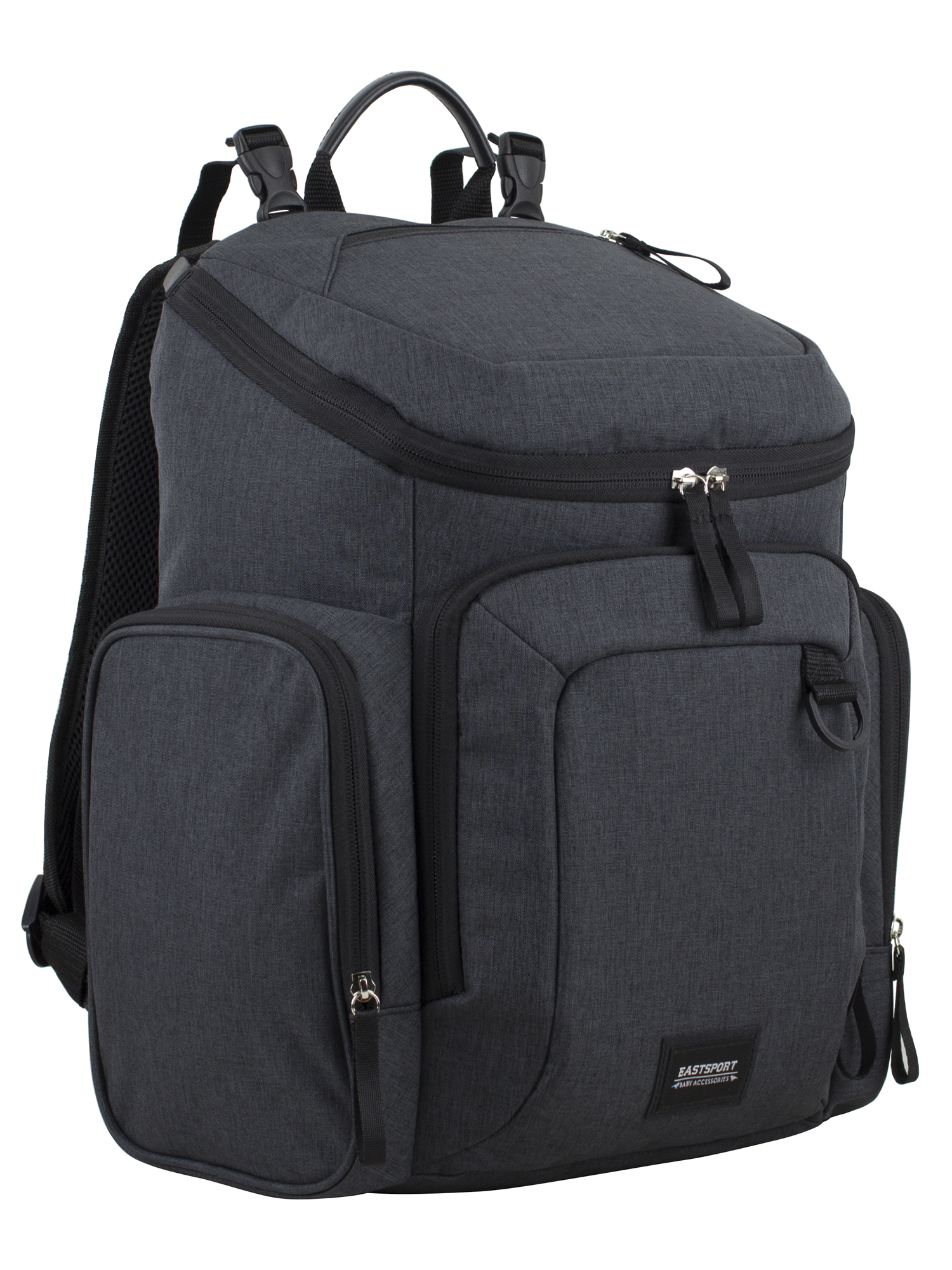 Eastsport Wooster St. Backpack Diaper Bag with Adjustable Shoulder Straps, Bonus Changing Pad, Stroller Straps and Insulated Zipper Pockets, Dark Grey - image 3 of 11