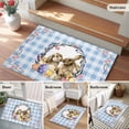 thumbnail image 5 of Easter Bunny Entryway Rug 2'x3'&nbsp; Non Slip Front Door Mats, Spring Easter Eggs Chick Floral Blue Check Entrance Rugs Indoor Outdoor Carpet, Washable Floor Mats Small Area Rug for Bedroom Kitchen, 5 of 8