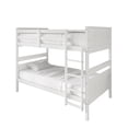thumbnail image 4 of Home Design Lorain Twin Over Twin Solid Wood Bunk Bed with Sturdy Guardrails and Ladder, White, Easy Assembly, 4 of 16