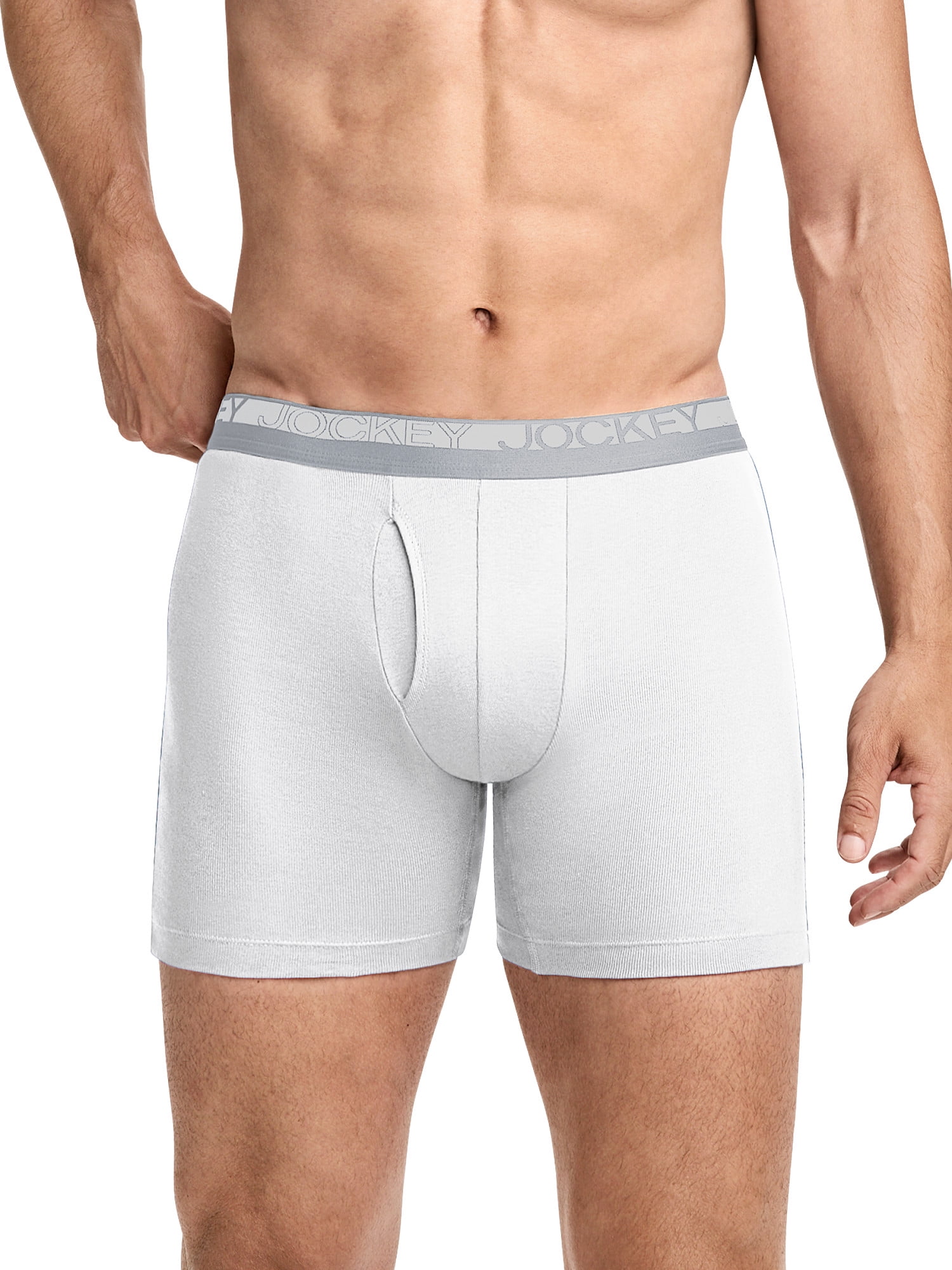 Jockey Essentials Durable 100% Cotton 6" Boxer Brief - 4 Pack