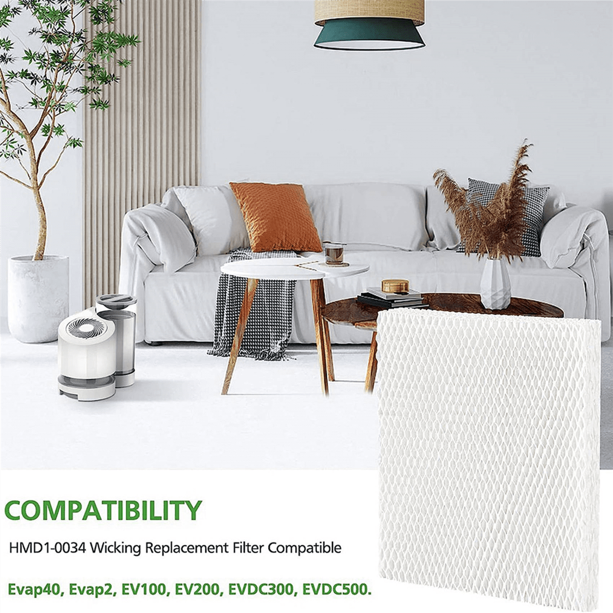 8x MD1-0034 Replacement Humidifier Wick Filter Compatible for Evaporative Models Evap40,Evap2,EV100 and More
