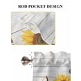 thumbnail image 6 of Yellow Sunflowers Living Room Curtains 2 Panel, Vintage Country Flowers Butterfly Wood Board Cafe Window Treatment, Farmhouse Bedroom Bathroom Kitchen Curtains Drapes 104"x54", 6 of 6