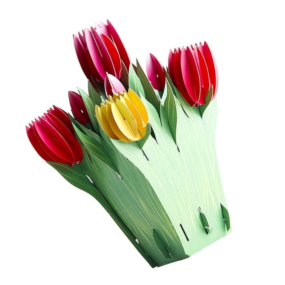 HOMEMAXS Creative 3D Tulip Greeting Card for Teachers of Paper Perfect for Blessings and Messages