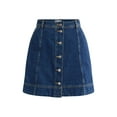 thumbnail image 4 of Free Assembly Women’s Denim Utility Mini Skirt, Sizes 0-18, 4 of 5