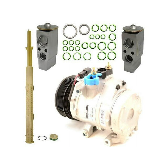A/C Compressor Kit - with Compressor, Accumulator / Drier, Front Expansion Valve, Rear Expansion Valve, and O-ring Seal Kit - Compatible with 2007 - 2009 Ford Expedition 5.4L V8 (with Rear AC)