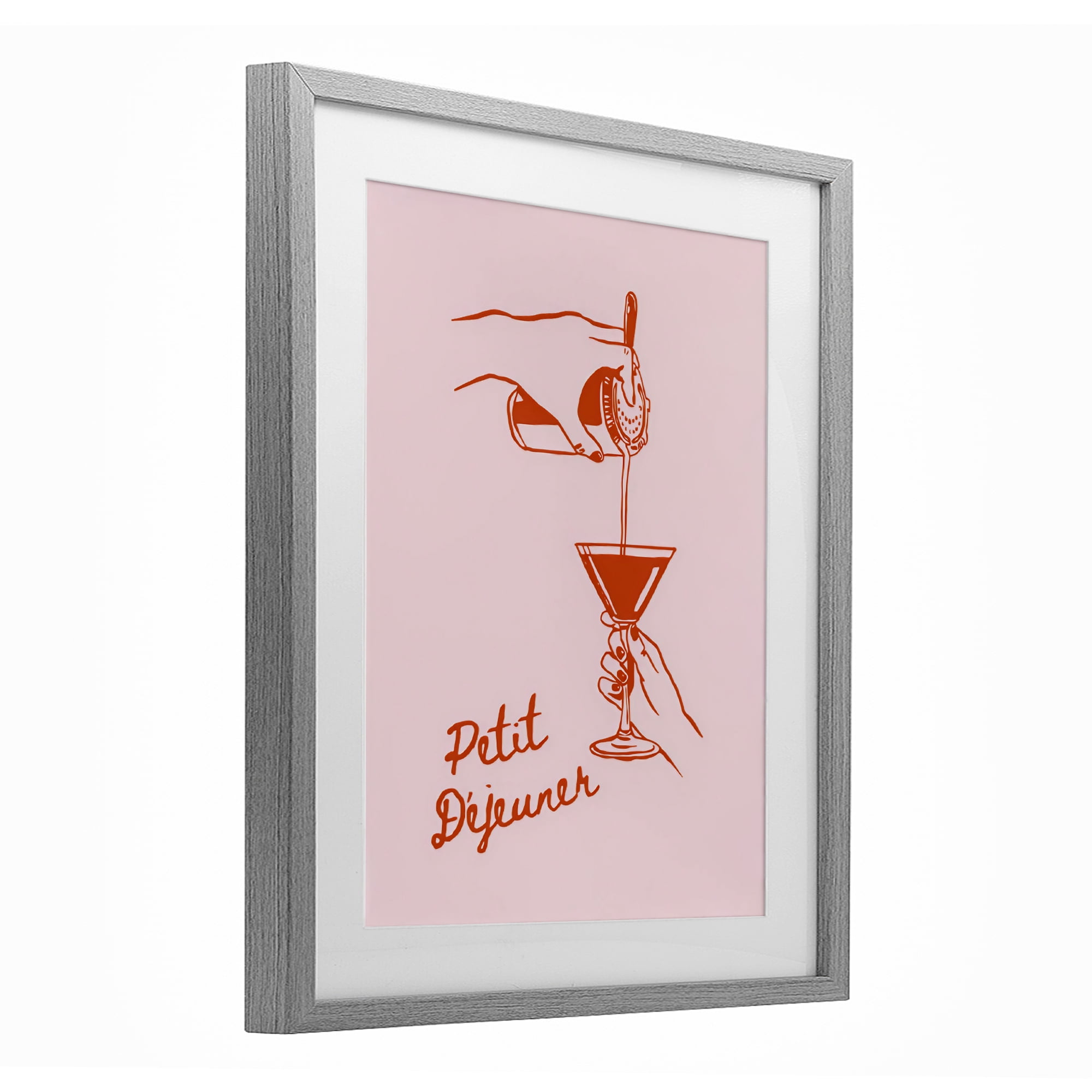 Stupell Industries Pouring Brunch Cocktail Gray Framed Print Under Glass, design by The Prints Vibe