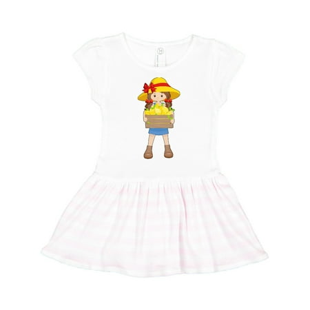 

Inktastic Farming Girl with Crate of Lemons Gift Toddler Girl Dress