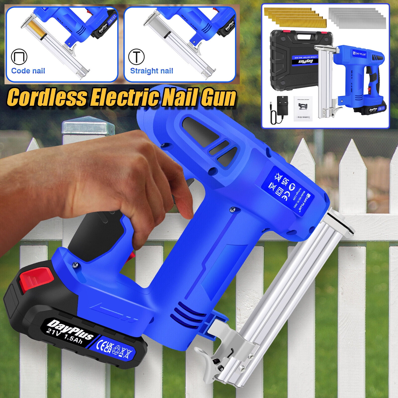 Dayplus 21V Liion Cordless Nail Gun And Staple Gun Tools