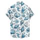 thumbnail image 5 of Blusa y camisa de manga corta con cuello vuelto para hombre, blusa informal de moda con cuello vuelto, blusa estampada de manga corta con botones, blusa de poliéster para hombre, 5 of 6