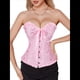 thumbnail image 1 of Corsé Moldeador con Cordones y Estampado Floral Renacentista para Mujer, Sin Mangas, con Cuello en V. Rosa L, 1 of 10