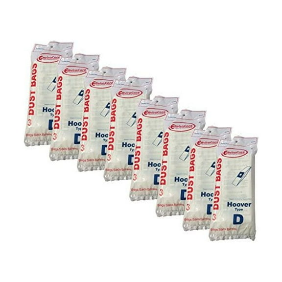 24 bags (8 pkgs) Hoover Type D Upright Vacuum Cleaner Bags Part #4010005D Dial a Matic Model 1140 (Dialamatic)