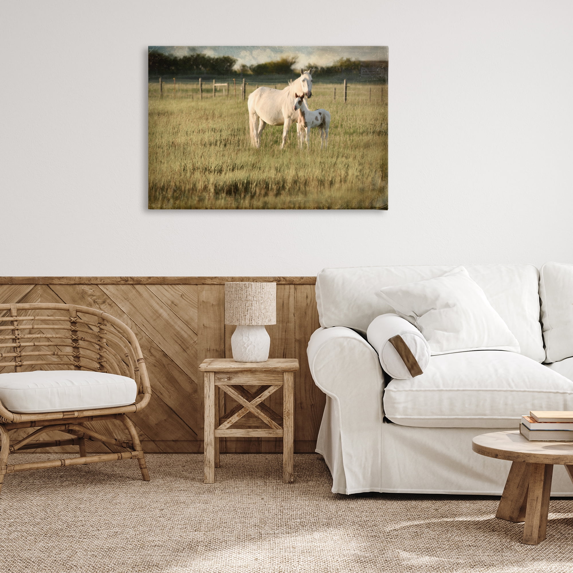 Stupell Industries Rural Horse and Foal Landscape Photography Gallery Wrapped Canvas Art Print Wall Art, 36 x 24