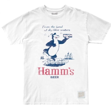 Hamm's Beer From The Land of Land of Sky Blue Waters Bear T-Shirt-Small