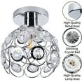 thumbnail image 4 of LOHASLED Chrome Semi Flush Mount Ceiling Light Fixture, Hollow Out Metal Crystal Chandelier Lamp, for Bathroom Fixture Foyer Ceiling Fixture Hallway Lighting Fixture, 4 of 6