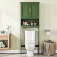 thumbnail image 2 of Neatifyes Over The Toilet Storage Cabinet, Over Toilet Cabinet with Adjustable Shelf, Bathroom Storage Organizer with Double Wood Doors, Green, 2 of 9