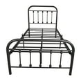 thumbnail image 4 of Clearance! Victorian Vintage Style Platform Metal Bed Frame Foundation Headboard Footboard Heavy Duty Steel Slats, Twin Black, 4 of 5