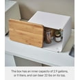 thumbnail image 3 of Yamazaki Home Bread Box with Cutting Board Lid, White, Steel + Bamboo, Lid, No Assembly, 3 of 7