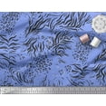 thumbnail image 2 of Soimoi Blue Cotton Duck Fabric Leopard & Tiger Animal Skin Print Sewing Fabric Yard 56 Inch Wide, 2 of 3