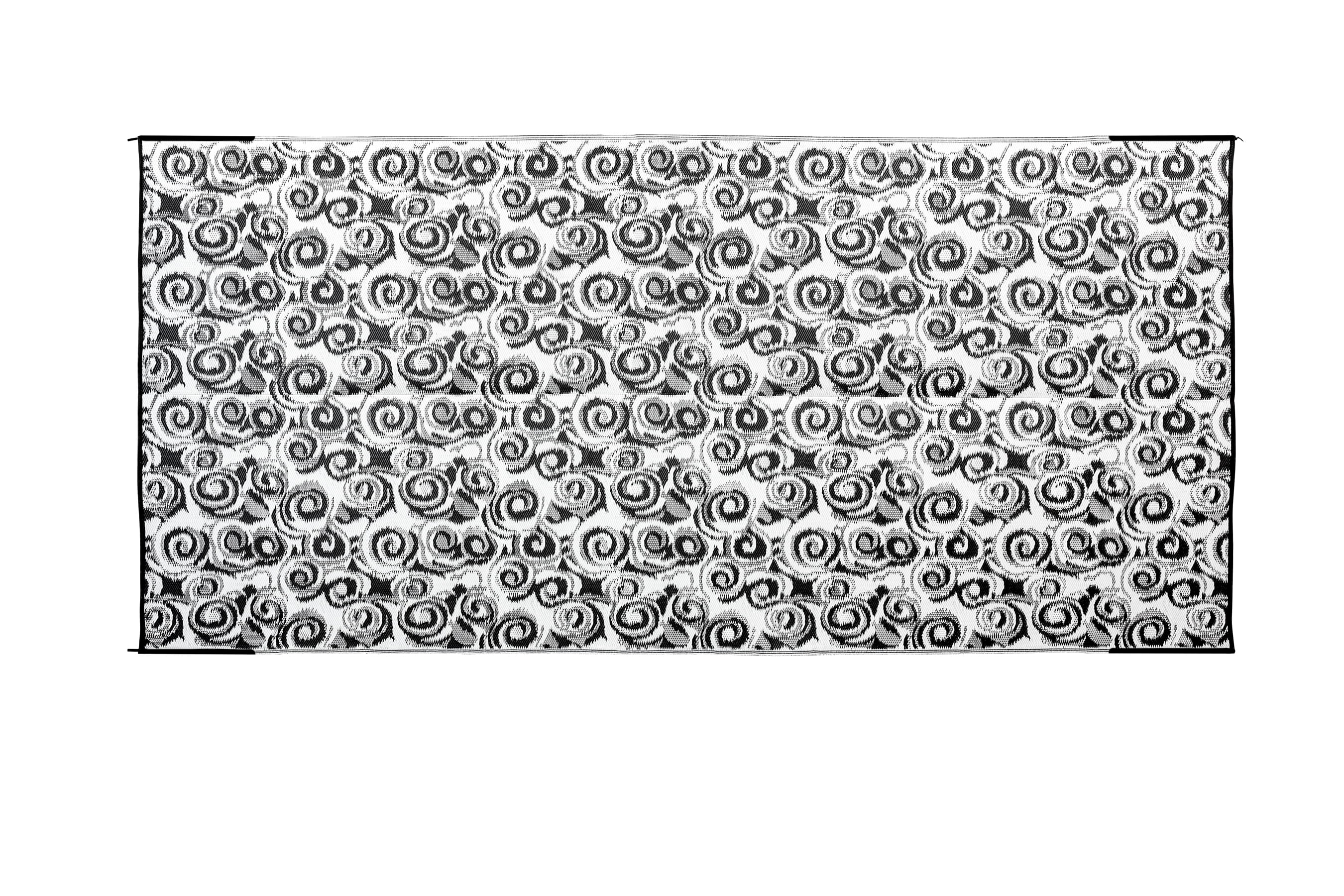 Camco Reversible Camper/RV Awning and Outdoor Mat | 8-feet by 16-feet | Charcoal and White (42843)