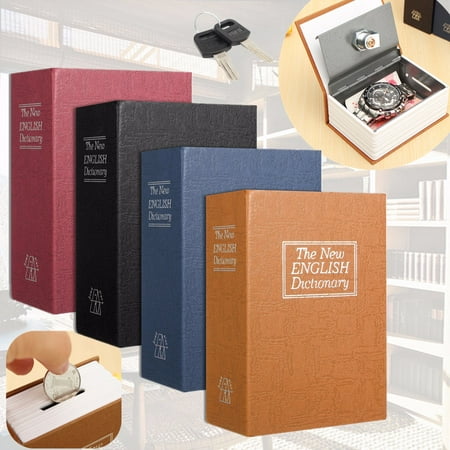 ON CLEARANCE 4.5''*3.15''*1.77'' 4 Colors Dictionary Book Secret Hidden Storage Box Home Security for Traveling, Cash Store Money, Jewelry & Passport Safe + 2 Lock (Best Security Systems For Storage Containers)