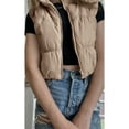 thumbnail image 4 of Women's Crop Puffer Vest Zip Up Front Lightweight Warm Long Sleeve Tops, 4 of 4