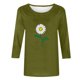 thumbnail image 3 of Camisetas Casuales de las Mujeres de Moda Impresa 3/4 Mangas Blusa Cuello Redondo para el Hogar Y Diario, 3 of 4
