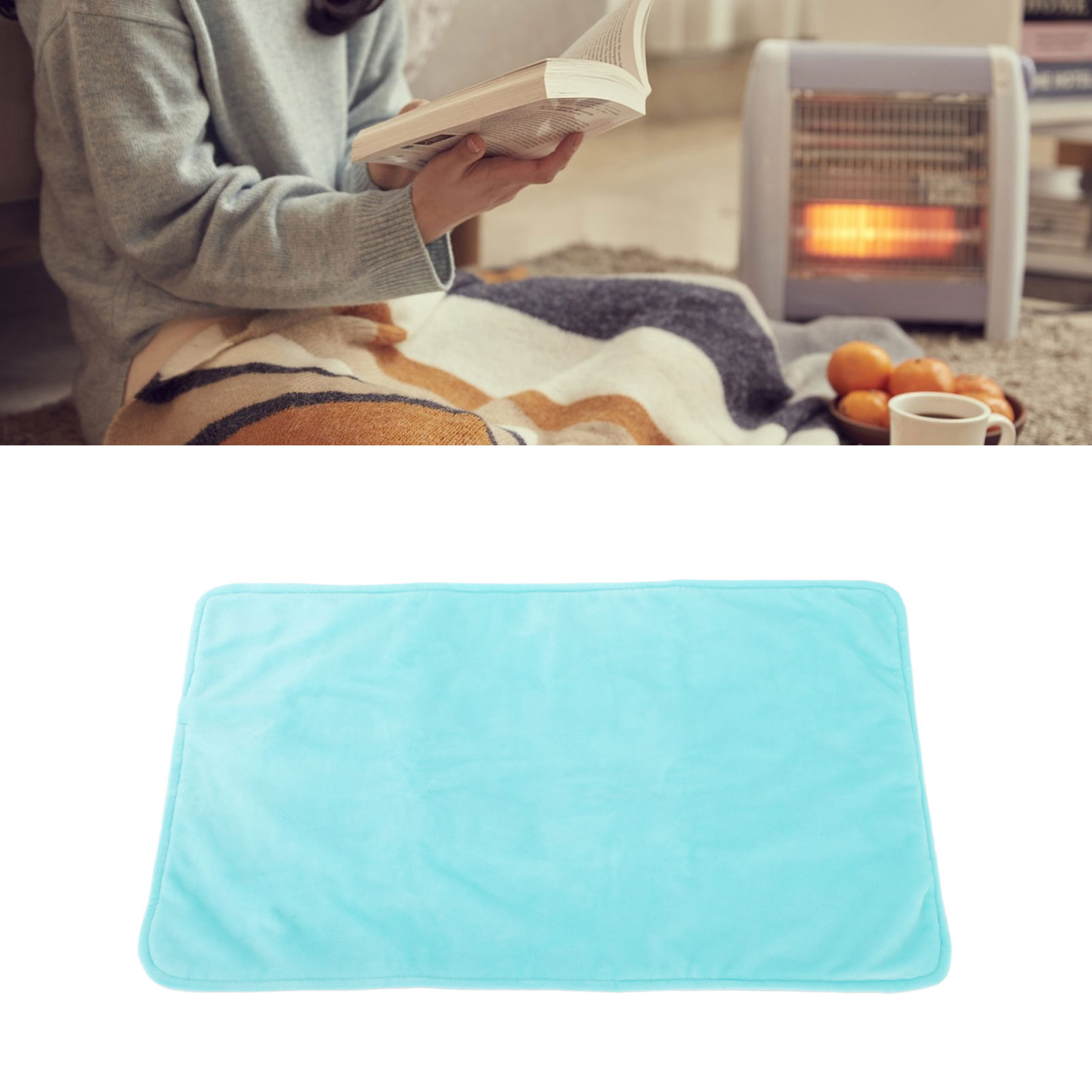 Couverture Chauffante Portable 30x30 Cm - Fibre De Carbone Et Graphène - USB - Chauffage Rapide