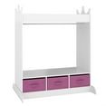 thumbnail image 2 of JOYLDIAS Kids Armoire Pretend Dress-Up Storage Openning Hanging Closet Wardrobe Girls Bedroom Furniture with Mirror, 3 Drawers(White), 2 of 19