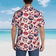 thumbnail image 4 of Fuzoiu record rock Skull lips Print Hawaiian Shirt for Men, Summer Beach Casual Short Sleeve Button Down Shirts, Men’s Beach Summer Shirts with Pocket,Large, 4 of 7