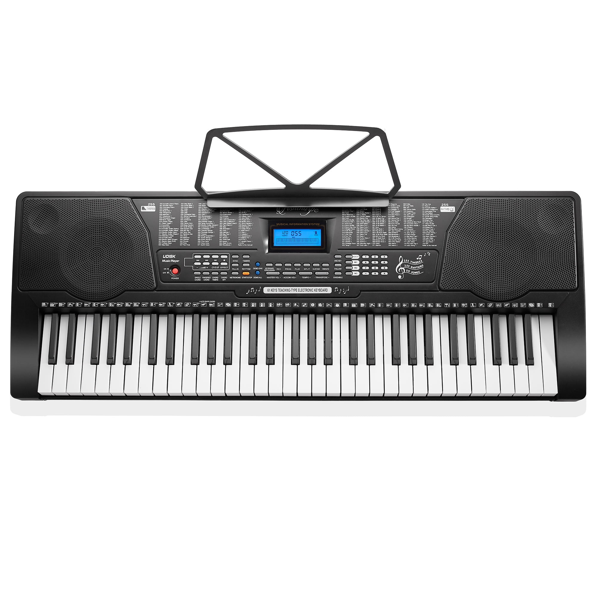 Includes Headphones Ashthorpe 61-Key Digital Electronic Keyboard Piano with Full-Size Keys for Beginners Mic and Keynote Stickers 