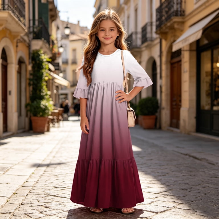 girls maxi dress size 10 Amazon.com: Maxi Dress for Girl Fashion Pleated T-Shirt Dresses Casual Round Neck Short Sleeve Sundress with Pockets 4-14 Years: Clothing, Shoes & Jewelry