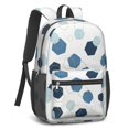 thumbnail image 2 of Geometric Hexagon White Pattern 17" School Backpacks for Teens,Waterproof Oxford Fabric,S-Shape Padded Straps for School,Travel,Hiking,Camping, 2 of 6