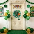 thumbnail image 6 of FastXmas St. Patrick's Day Green Decoration Shamrock Wreath with Gnome for Front Door Sign Wall Signs Spring Decoration, Sign Welcome Hanging for Home Decor Party Outdoor Indoor Decor(15.7"*15.7"), 6 of 7