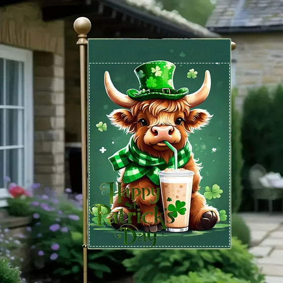 YingYouFu St. Patrick's Day Garden Flag, 12x18 Inches Double-Sided Flag for Outdoor Decor, Shamrock for Yard, Garden, and St. Patrick's Day Celebration, Festive Green Holiday Decoration