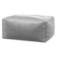 thumbnail image 1 of Gouchee Home Roll Velvet Silver Pouf – Rectangular Ottoman with Polystyrene Bead Fill & Luxe Velvet Cover –Lightweight Floor Cushion for Living Room, Bedroom or Office, 1 of 6