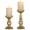 Gold, variant on Silver Pillar Candle Holders: Metal Candle Stand for 3" Candles | (2 x S) Metal Candle Holder for Wedding Centerpiece Special Events Party Living Room Fireplace Table Decor