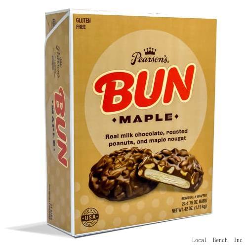 Pearson's Maple BUN Cluster Bar Roasted Peanuts, Real Milk Chocolate