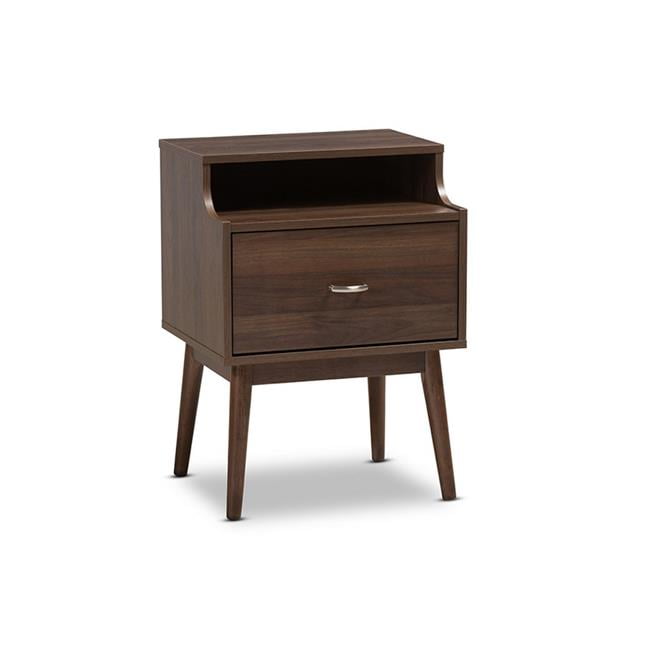 Urban Designs 370101 Disa Mid Century Modern Walnut Brown Finished Nightstand 26 38 X 18 9 X 15 55 In Walmart Canada