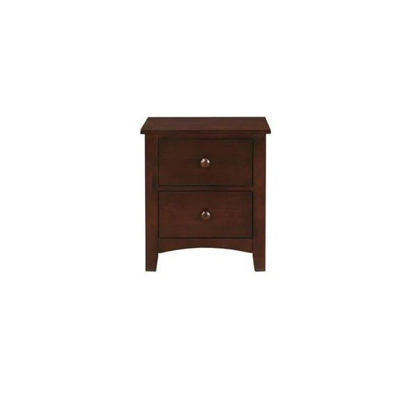 Benzara BM171566 Table de Nuit 2 Tiroirs en Bois de Pin 24 x 22 x 16 Po, Marron