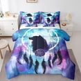 thumbnail image 1 of YST 3D Wolf Comforter Set 7-Piece Bed In A Bag, Kids Bedding, Polyester, Queen Size, 1 of 4