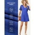thumbnail image 4 of DOKOTOO Womens Rompers Solid Color Summer Short Jumpsuits with Pockets V Neck Zipper One Piece Rompers Blue S US4-6, 4 of 8