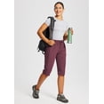 thumbnail image 6 of baleaf Women's Long Hiking Shorts Quick Dry Lightweight Capris Wine Red XL, 6 of 6