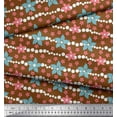 thumbnail image 2 of Soimoi Rayon Fabric Dot & Floral Artistic Printed Fabric 1 Yard 56 Inch Wide, 2 of 3