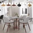 thumbnail image 6 of LeisureMod Bristol 24" Round Dining Table with Marbled Black Sintered Stone Top and Steel Pedestal Base for Modern Kitchen and Dining Room, 6 of 7